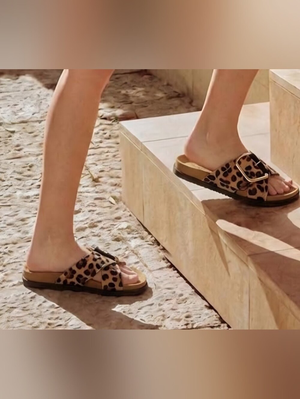 Trendy Leopard Print Double Strap Slide Sandals Size 9 NWT - Picture 5 of 6